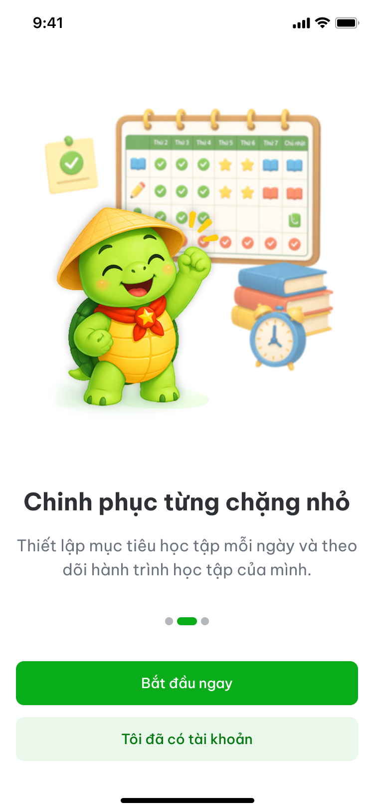 Màn hình đặt mục tiêu học tập